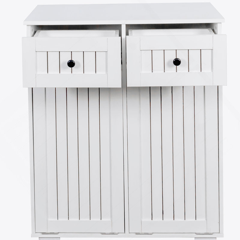Armoire à linge avec 2 tiroirs et 2 paniers à linge amovibles