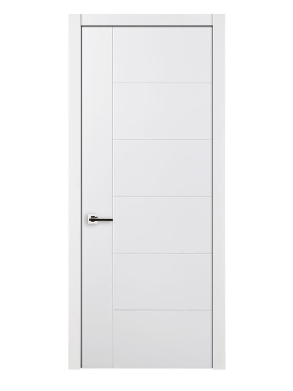 Groove Pre-Hung White Laminated Interior Door with Left and Right Hand Opening, 23,75 po x 80 po , Gauche