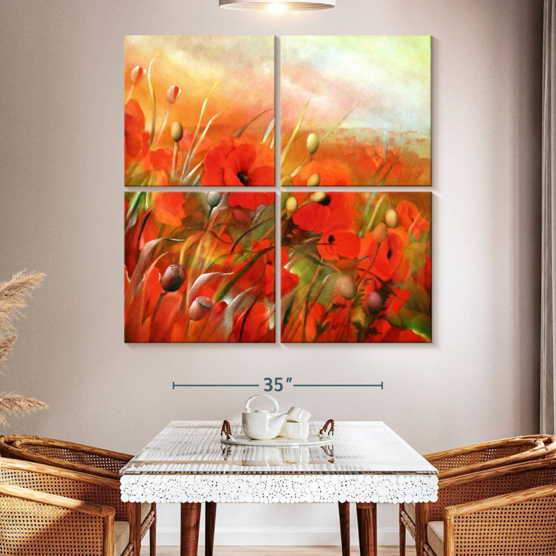 Poppy Fields, 50" H x 50" W