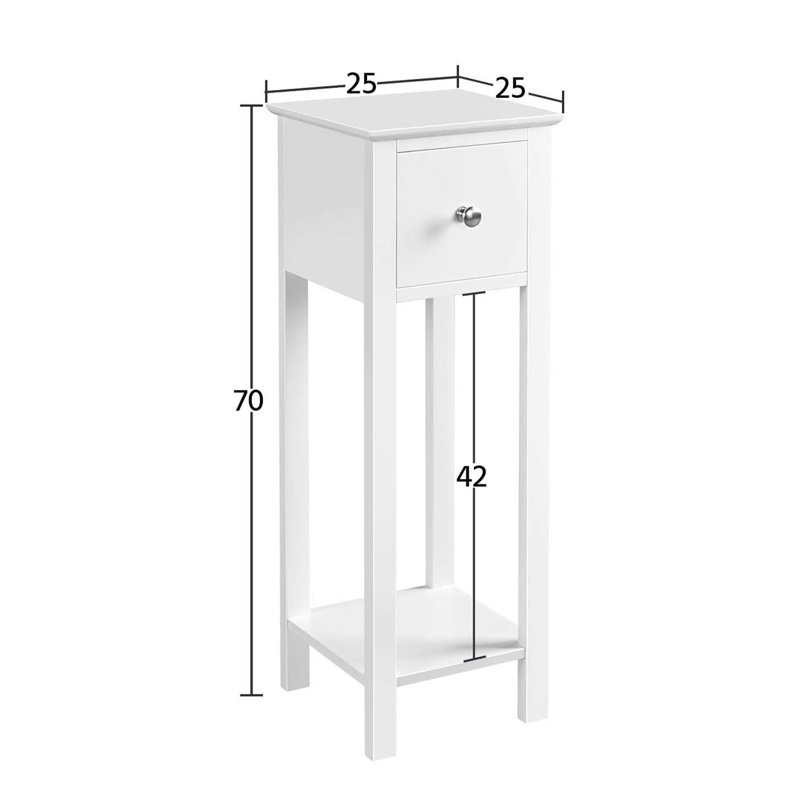 25cm W Manufactured Wood Bedside Table