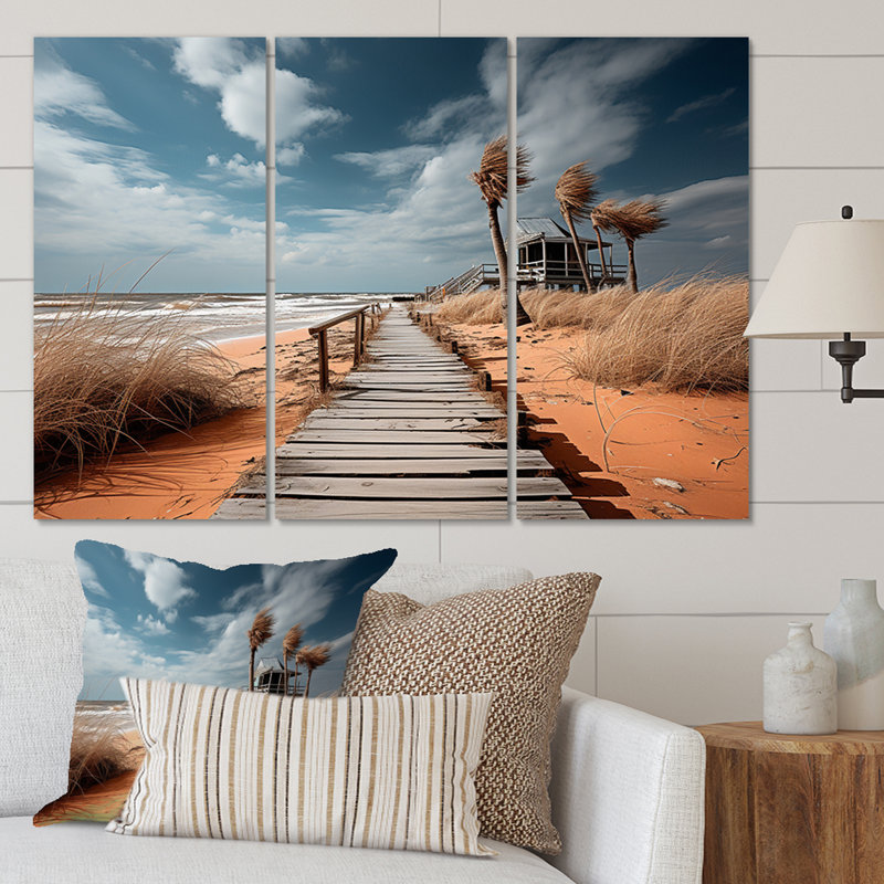 Florida Boardwalk, reproduction de photo sur toile 3 pièces, H 32 po x l 48 po x P 1 po
