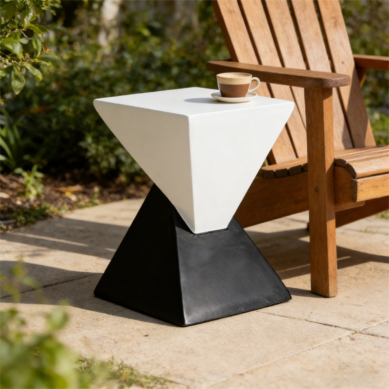 Table d'appoint MGO Modern Modern, Noir / blanc