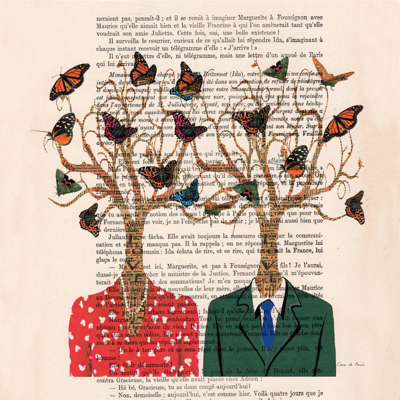Mister and Mistress Tree - Peinture, H 12 po x l 12 po, Non, Toile tendue