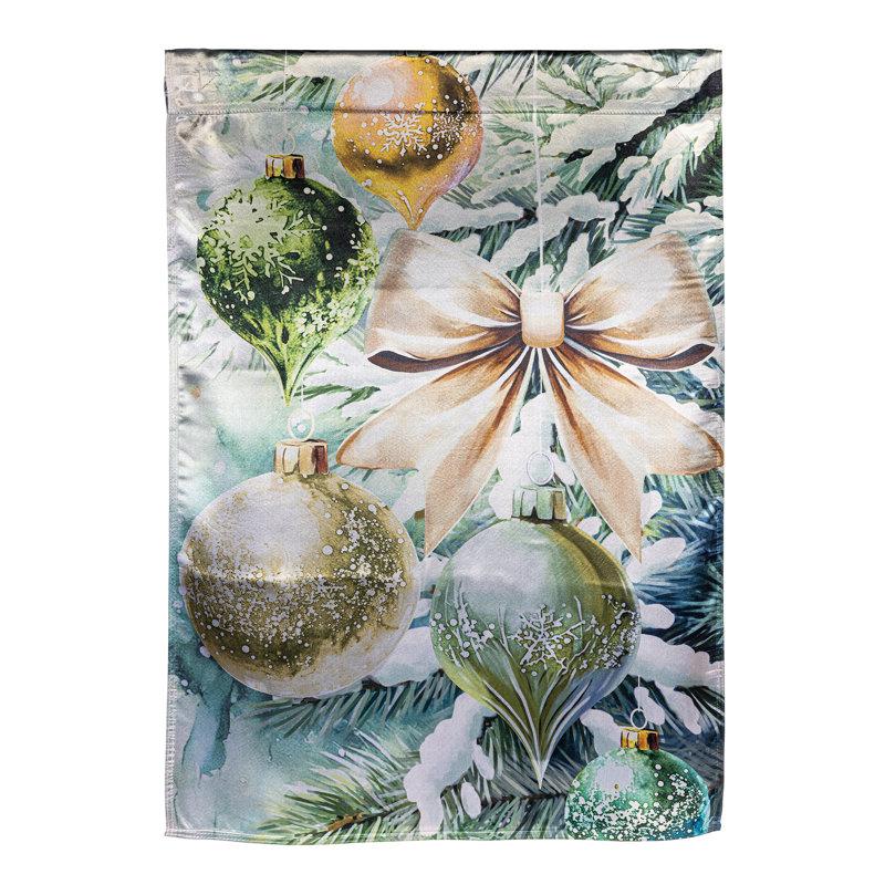 Ornements floqués vert et doré