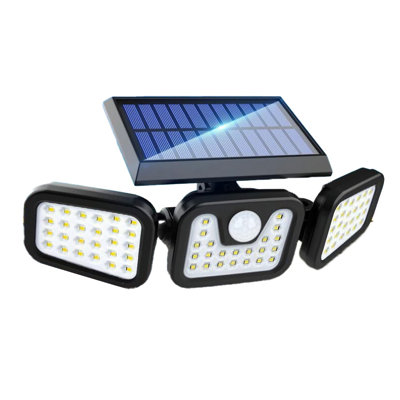 Ensemble de 1 lumière de sécurité extérieure à énergie solaire avec capteur de mouvement 6000K