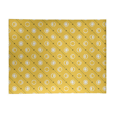 Tapis gris clair/jaune lune phases