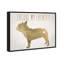 Frenchie White, Love French Bulldog Modern Gold - impression sur toile-71080210-71080209