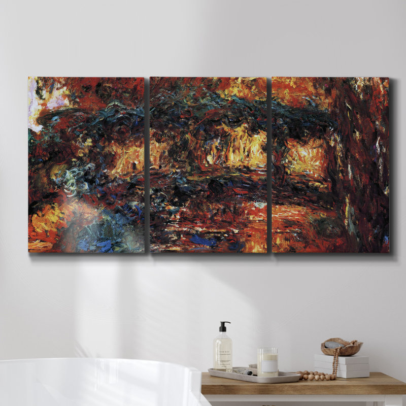 Indian Summer, ensemble de 3 pièces encadrées sur toile, H 27 po x l 54 po x P 2 po