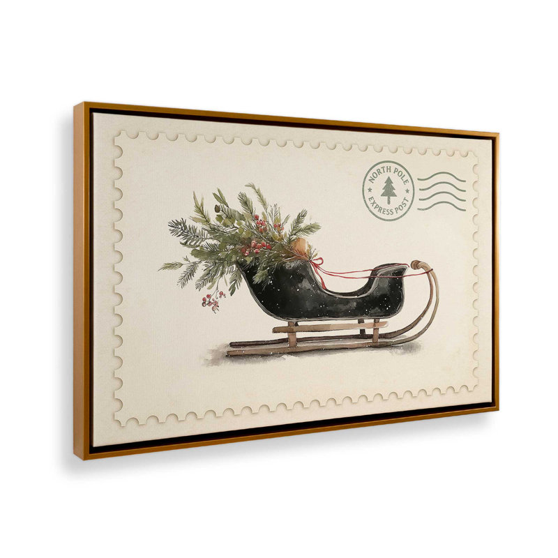 Impression sur toile Northiant Sleigh, Or poli, H 12,75 po x l 18,75 po