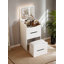 Bureau de coiffeuse 3 en 1 avec miroir rabattable et tabouret de rangement-1391233783