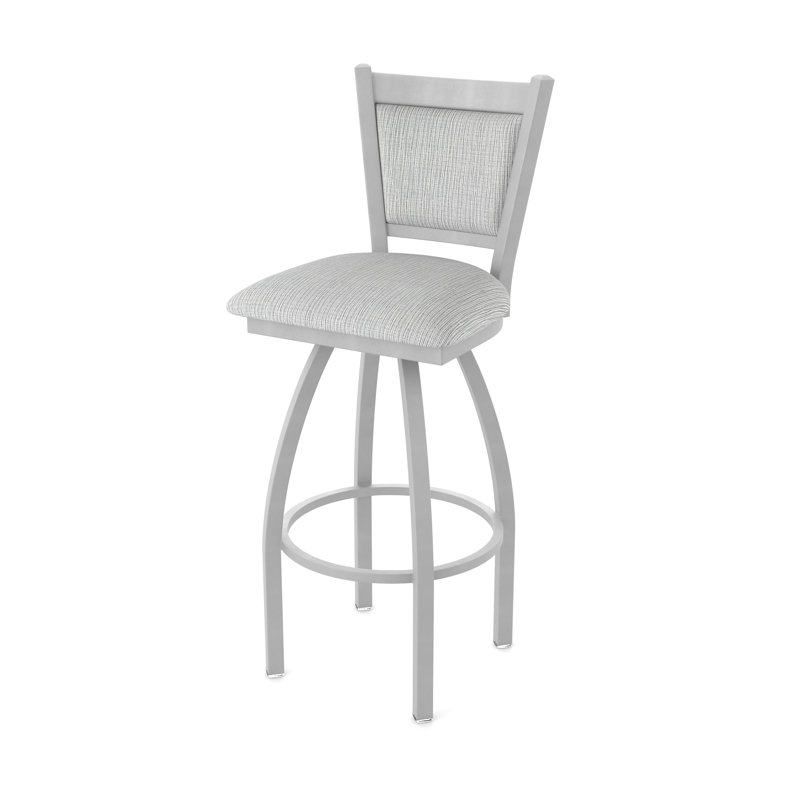 Tabouret pivotant Hadleigh, Tissu - alpin graphique, Nickel anodisé, Tabouret de bar (siège d'une hauteur de 36 po)
