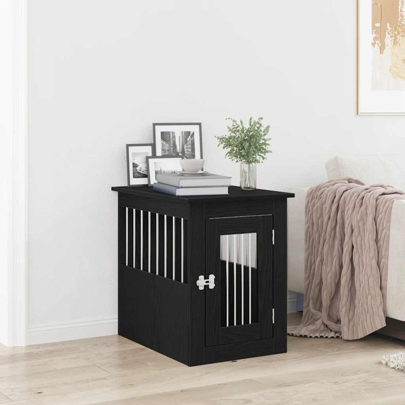 Pet Crate, 59cm H x 62cm W x 45cm D, Black Oak