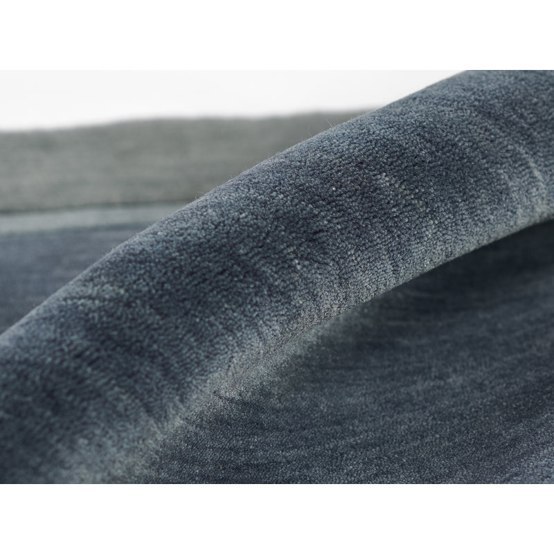 Zaley Handmade Tufted Wool Blue/Gray Area Rug, Rectangle 8' x 10'