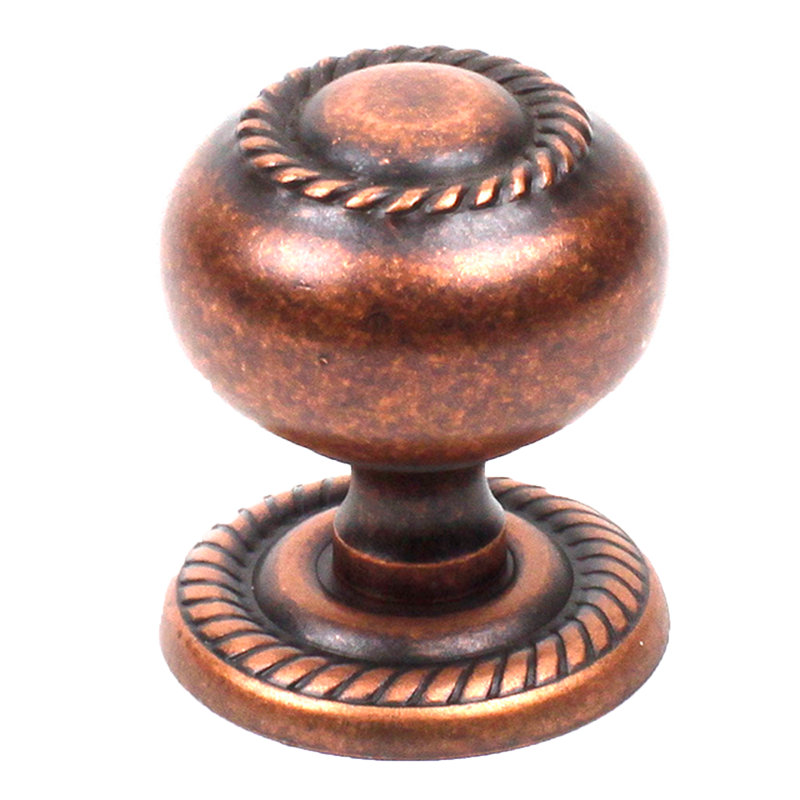Poignée ronde 1 1/4" de diamètre Saturn, Cuivre antique