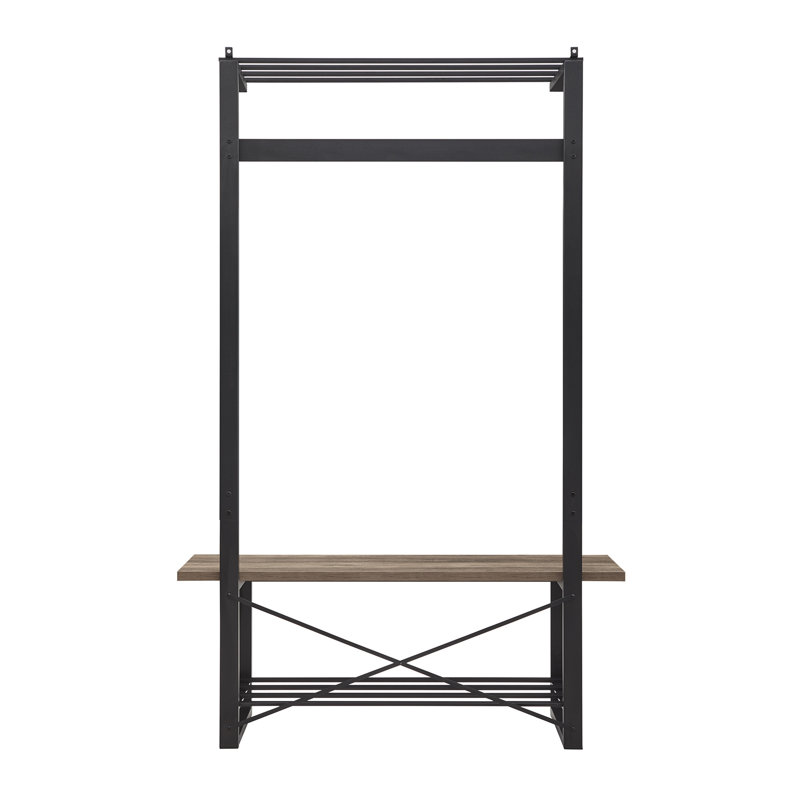 Portemanteau avec banc et rangement pour chaussures Telles, Gris