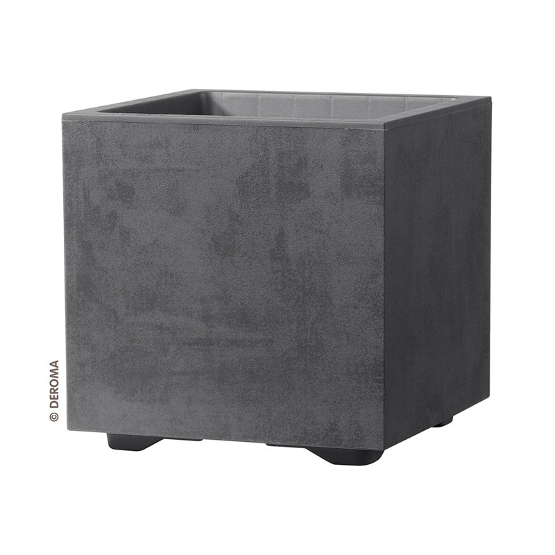 Millennium Deroma Millennium 15” Cube Planter | Light & Durable Plastic | Indoor Or Outdoor Square Pot For Patio/porch | Includes Water Reserve & Drain Plug | Trendy Planter For Plants, Flowers, Garden | Black