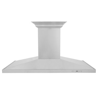 42" 400 CFM Ducted Island Range Hood in Silver