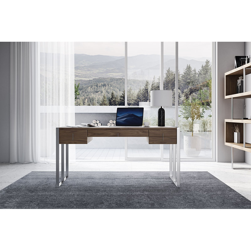 Antron Solid Wood Stainless Steel Writing Desk