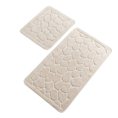 Premium Cotton Bathmat Set (2 Pieces) - Antibacterial, Non-Slip, 19.7 x 23.6 inches & 23.6 x 39.4 inches | 100% Cotton, 1.76 lbs per sq yd | Machine Washable, Luxurious Softness for Bathroom Comfort & Safety