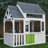 Lantana Lane Wooden Playhouse with Kitchen and Flap Door