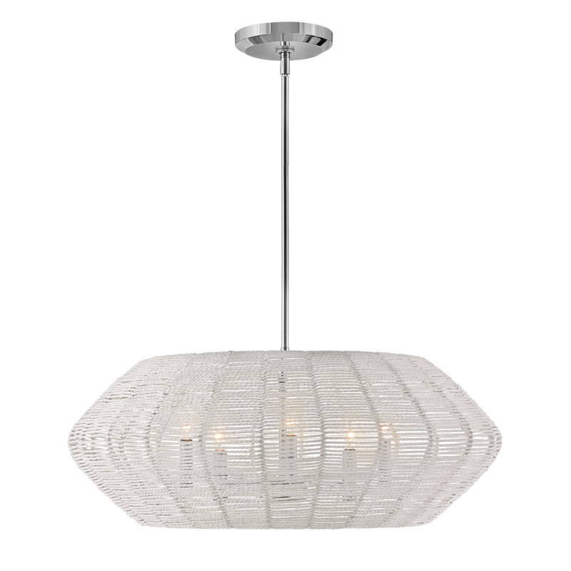 Lustre géométrique unique à 5 lumières Ariza, Chrome poli