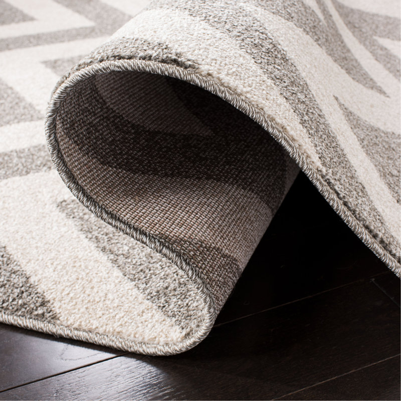 Tapis gris foncé / beige Falstaff, Carré 9 pi