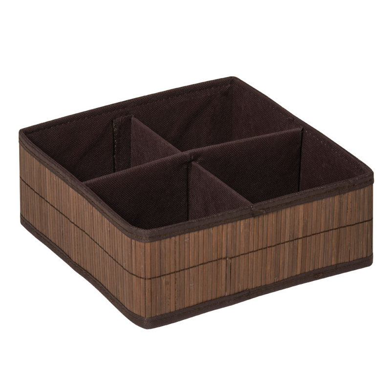 Waldo Plastic Storage Bin, Dark Brown