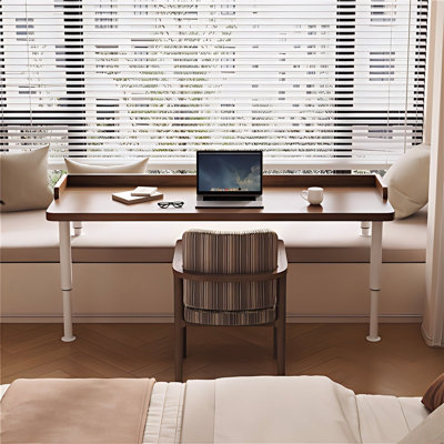 62.99" Solid Wood Liftable Bay Window Desk