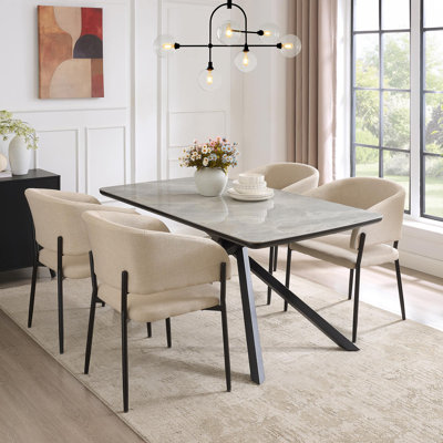 Whitworth Marble Effect 6 Seat Dining Table