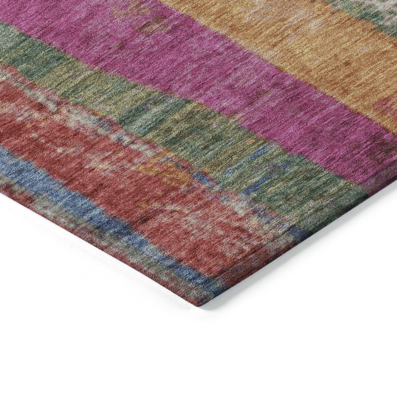 Tapis intérieur / extérieur lavable à la machine Xhevrie, Rectangle 9 pi x 12 pi