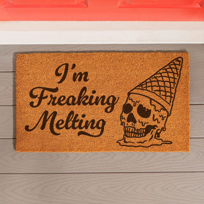 Tapis en fibre de coco Summerween « Je fond littéralement », 71 x 41 cm