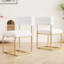 2 pièces, chaises de salle à manger en tissu blanc, coussin de cuisine ergonomique, pieds en fer doré et 2 chaises confortables, coussins moelleux, sièges