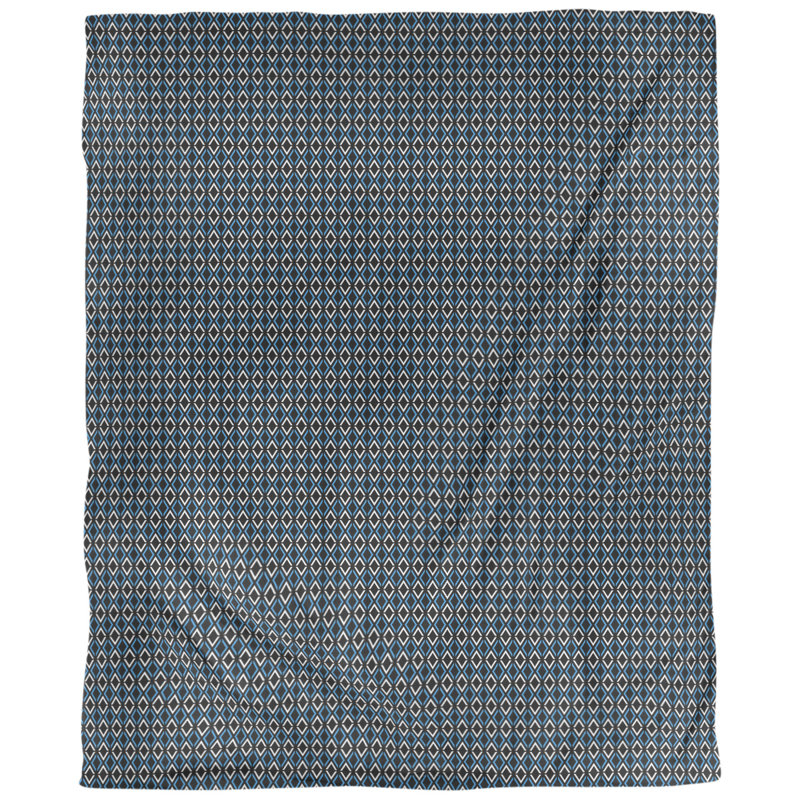 Tissu en losanges arrow, Bleu, L 56 po x l 36 po, Coton peigné de base