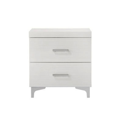 Nightstand With Metal Legs, Bedside Table With 2 Storage Drawers