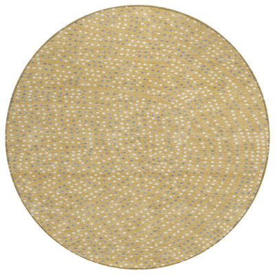 Tapis rond lavable à pois 8 po