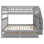 Lit superposé double / double au-dessus de double / double avec deux tiroirs et rangement, gris-2104387785