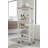 Aadhavan Kitchen Utility Cart with Elm Finish Top, 2 Baskets, Drawer, and Bottle Rack – White Steel Frame