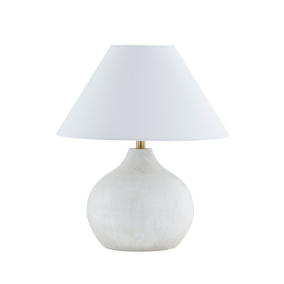 Emmaly 24" Table Lamp with Fabric Shade, White/ Ivory (Set of 2)