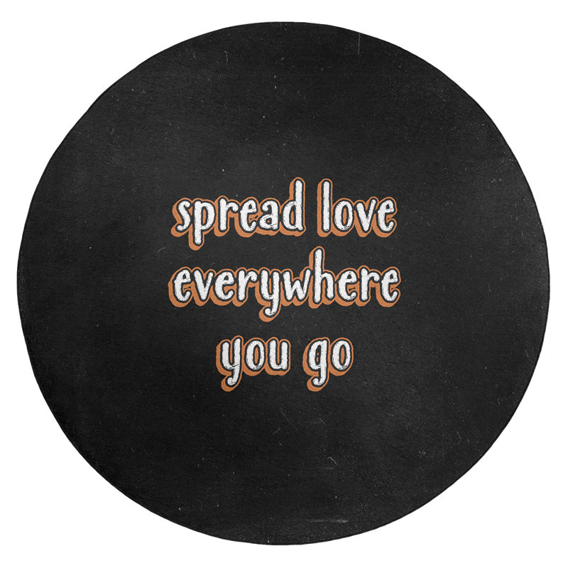 Quotes Chenille Indoor Rug, Round 5'