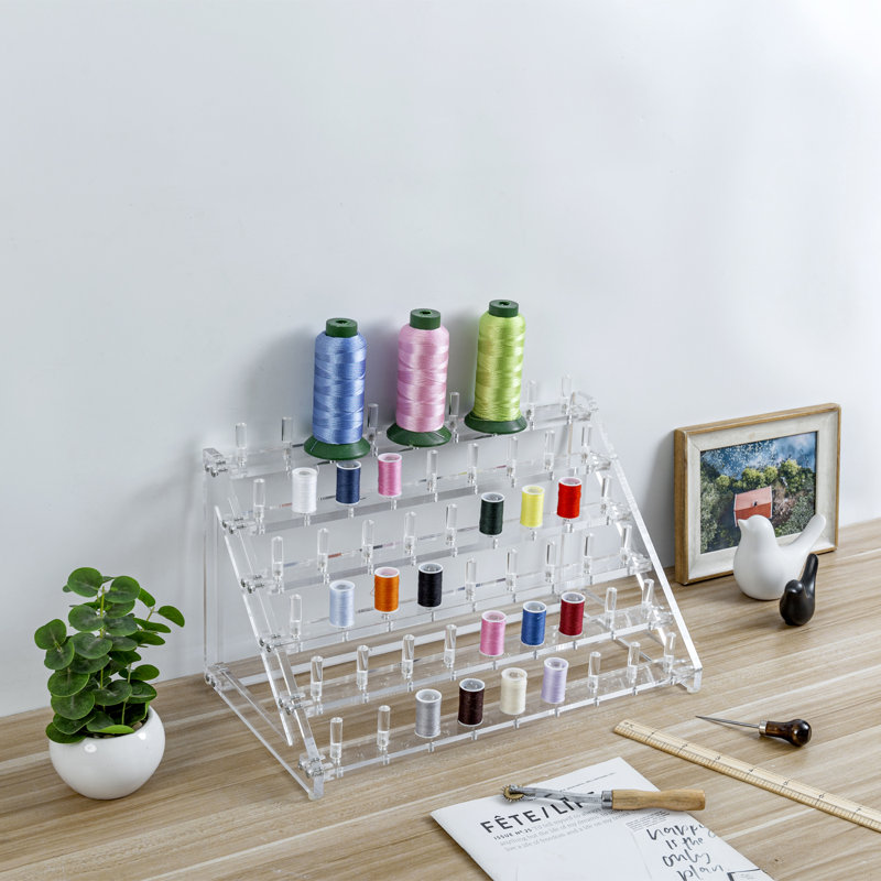 Acrylic Tabletop Thread Organizer Display Stand with 60 Spools