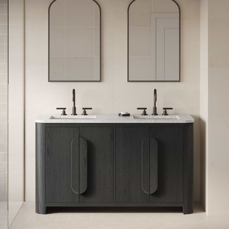 Harper Vanity, 60" W, Carrara Marble