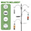 93Inch Black Bird Feeding Station 4 Hooks