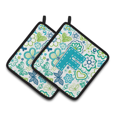 Fleurs et papillons Potholder