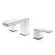 Cube Widespread Faucet 2-handle Bathroom Faucet with Drain Assembly