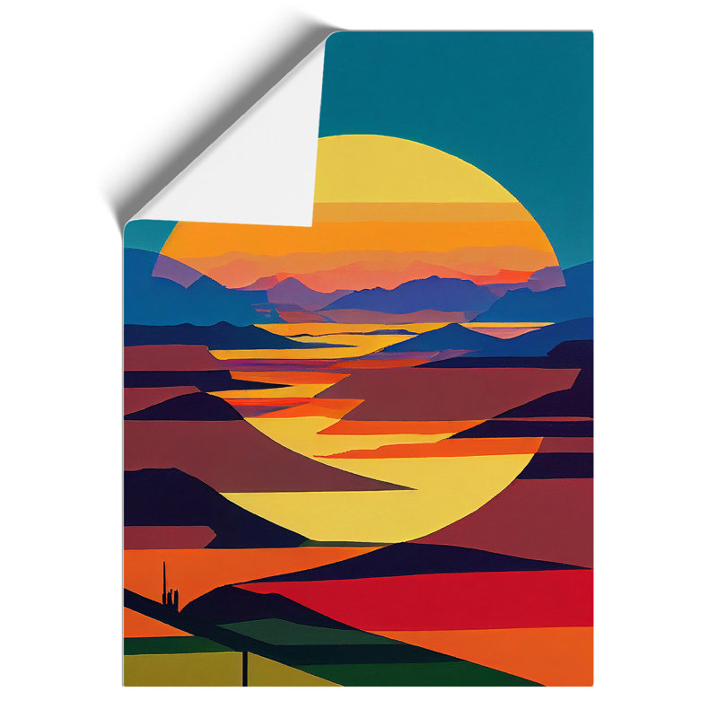 Boundless Sunset Abstract - Wall Art, Paper, 29.7cm H x 21cm W, No Matte