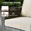 Ensemble de conversation en osier / rotin pour 2 personnes avec coussins Harbin-1612377085