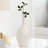 8" Crackled Effect Gloss White Ceramic Table Vase -243960925