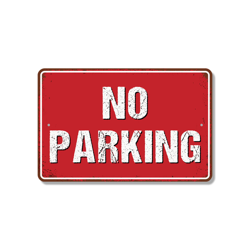 Panneau de signalisation en plastique 13 po x 20 po No Stationing, H 13 po x l 20 po x P 0,1 po