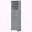 Tall Storage Cabinet with 3 Drawers and Adjustable Shelves