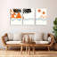 Feuille de palmier tropical et triangles géométriques, art mural, reproduction abstraite moderne (ensemble de 3)-691802268